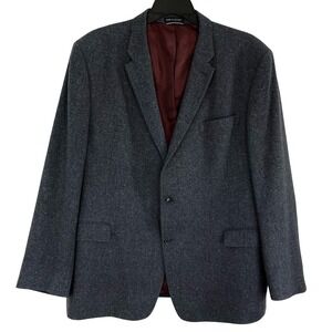 Tommy Hilfiger Men's L50 Wool Blend Sport Coat Blazer Gray Tweed Elbow Patches